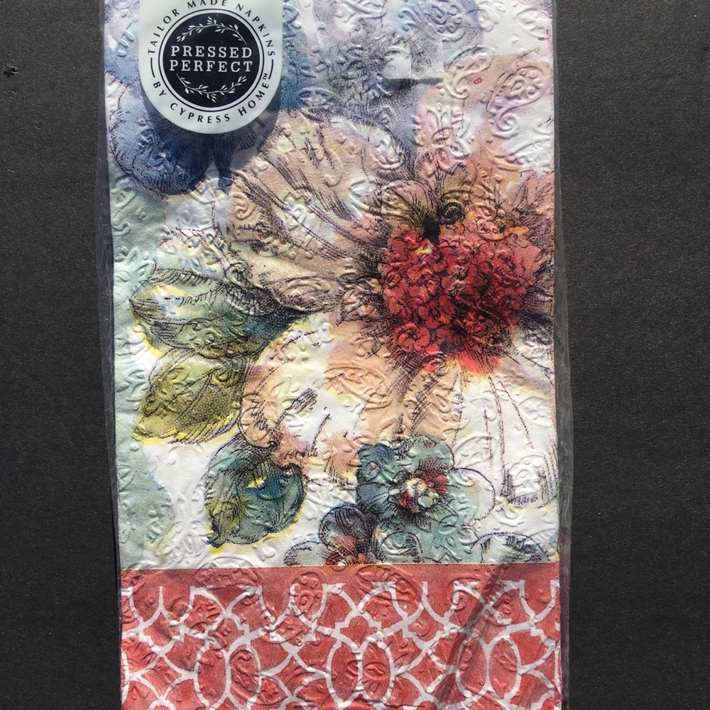 2 Packages Cypress Home Guest Napkins Paper Embossed Floral Party Crafts New